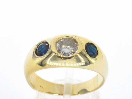 Goldexklusives Tiffany-Modell-Souvenir mit Diamant und Saphir