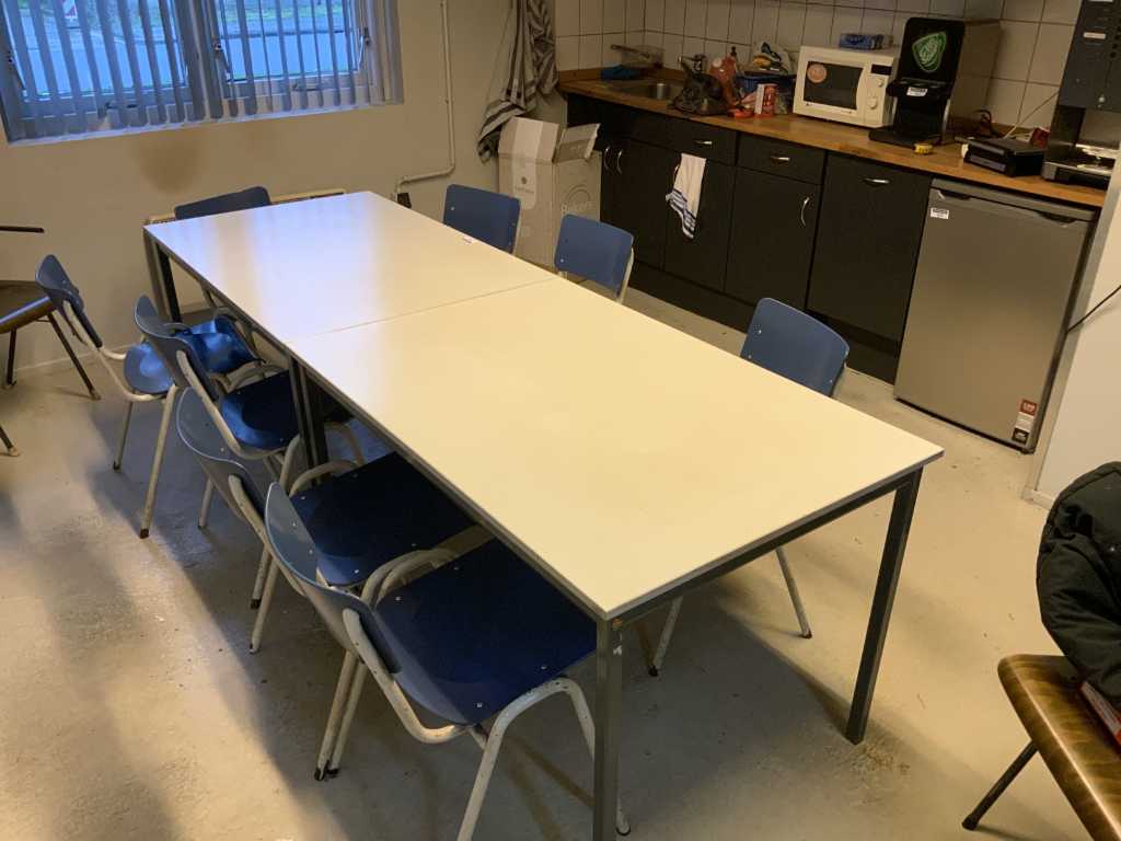 Canteen table and 8 chairs