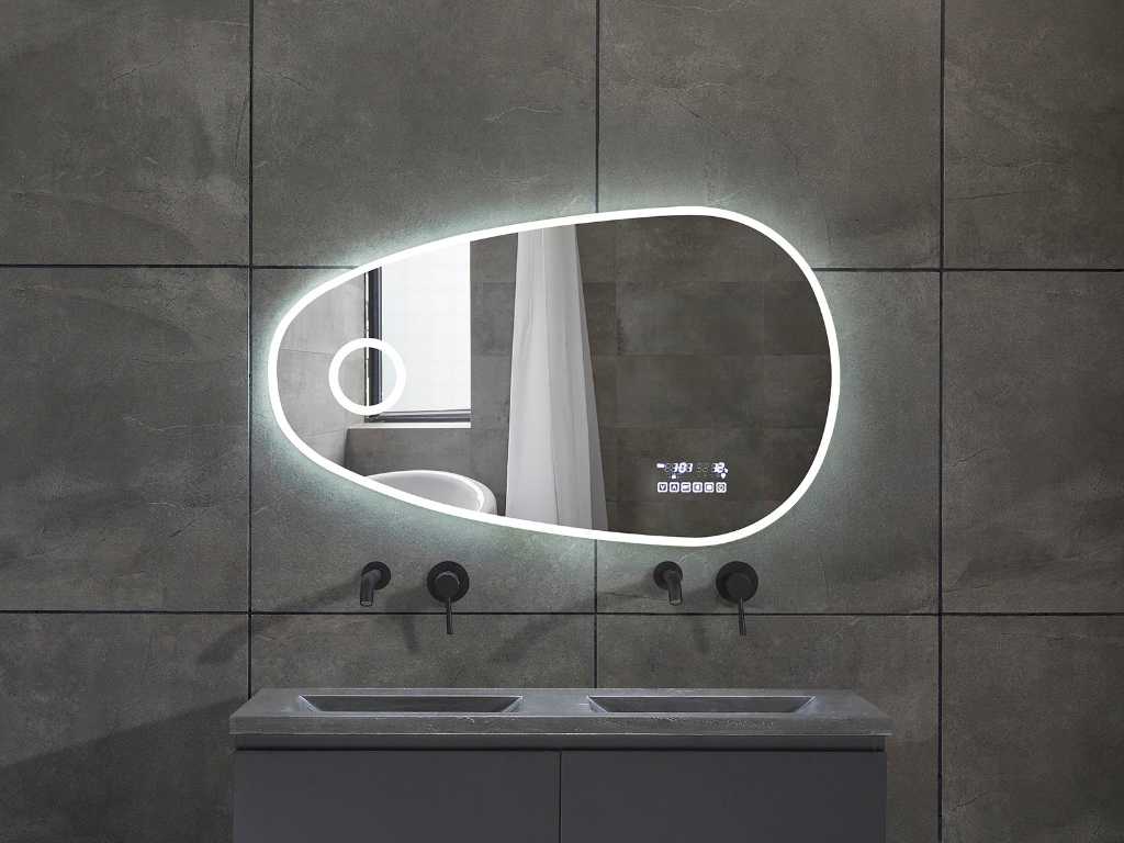 Luxury wellness 100x59cm design led spiegel met digitaal display