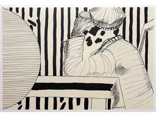 Roger Raveel - Dubbing man - offset