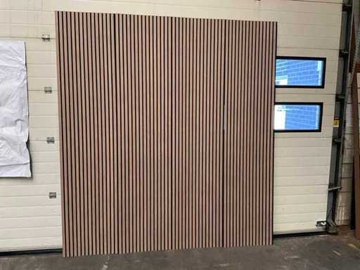 Akustyczna lampa ścienna z orzecha włoskiego 2600x600mm (12x)