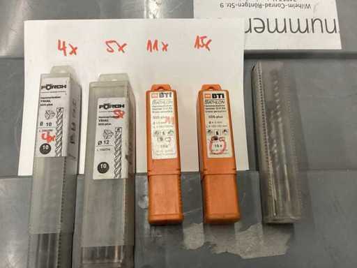 Trapano a percussione per sds in lotto misto, di diverse dimensioni, nuovo, denominazione vedi foto