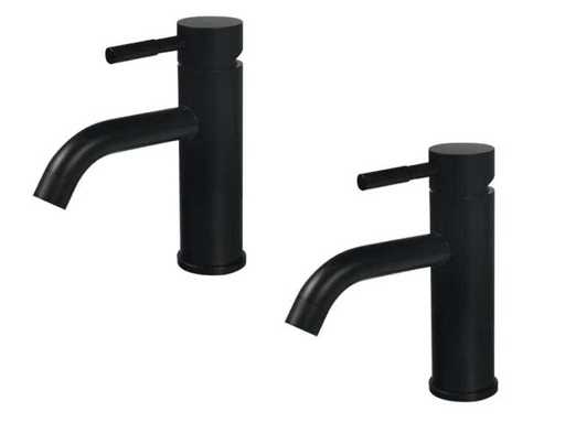 2x Robinet de lavabo Mawialux - modèle bas - noir mat