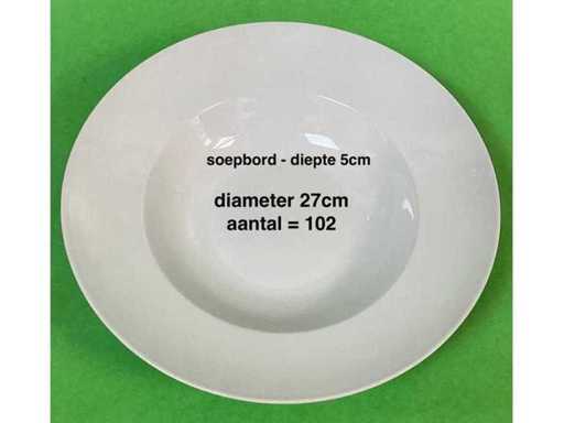 608 weiße Teller/Suppenklöße/Suppenterrinen