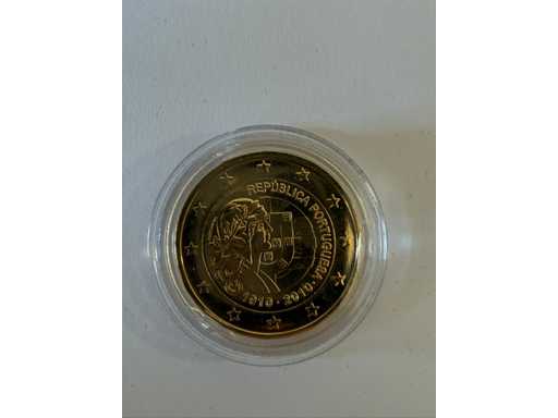 2 euro placate cu aur Portugalia 2010
