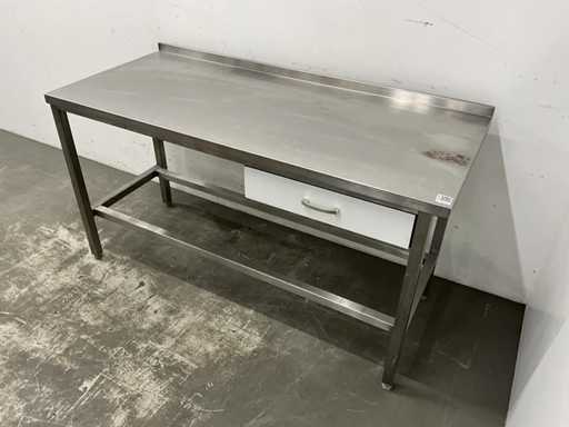 Tavolo da lavoro in acciaio inox con cassetto