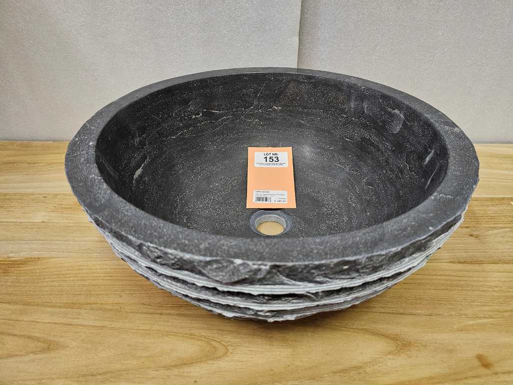 Essential Teak Surface-mounted Washbasin Dia 45cm x H18cm Bluestone