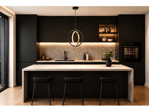 LED Ring Pendant Light 15W – 4000K Neutral White - Black/Gold – IP20 – DAXTON-15