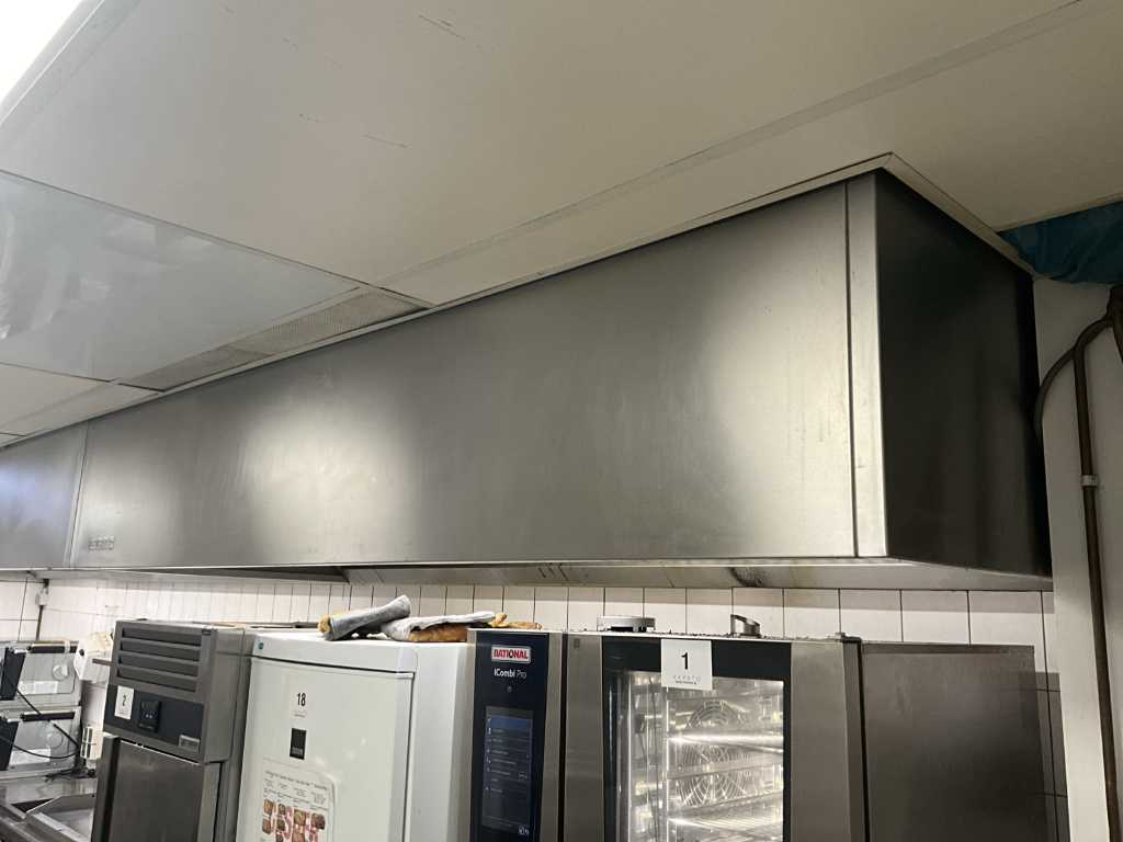 2 various connected stainless steel cooker hoods