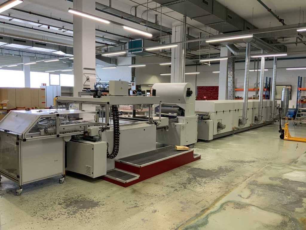 Closure of a textile printing plant with screen printing line, guillotine scissors, laser device, many printing presses, printing plotters, coating system and many accessories.