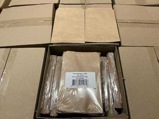 Batch of gift bags 12x18cm brown kraft ribbed 50 grs (99000x)