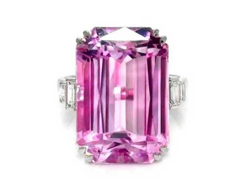Luxury Design Ring Natural Intense Pink Kunzite 24,96 carati