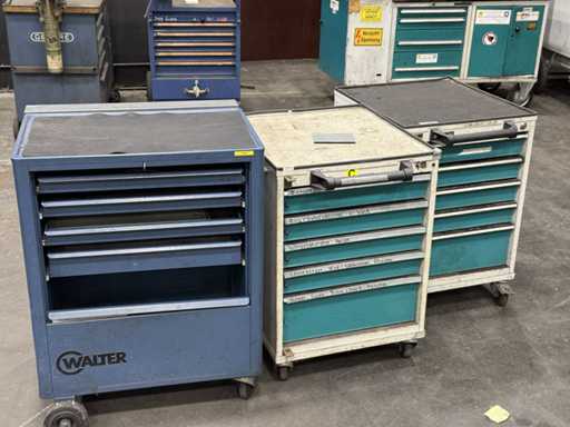   3 mobile tool trolleys