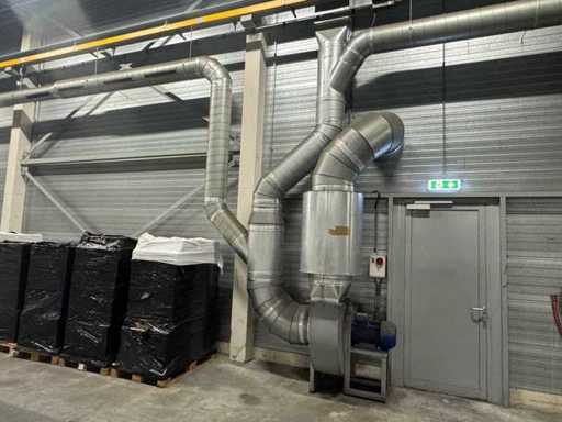 Air extraction system v.v. Rucon RIF 450 Industrial Centrifugal Fan + 75 Meters of Ductwork