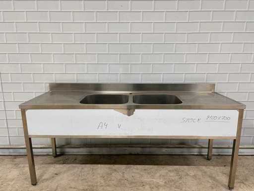 Silko - Évier en acier inoxydable avec double évier - Inutilisé