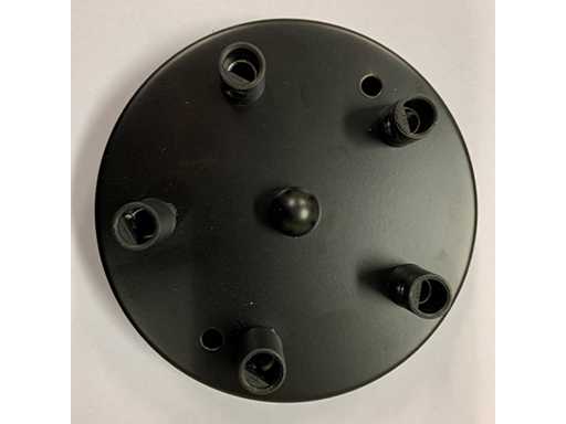 (826x) Plafondkap zwart 5 aansluitingen