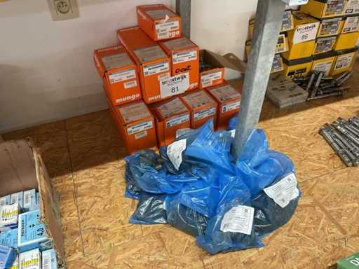 Scatole, tappi, bulloni di ancoraggio e rondelle