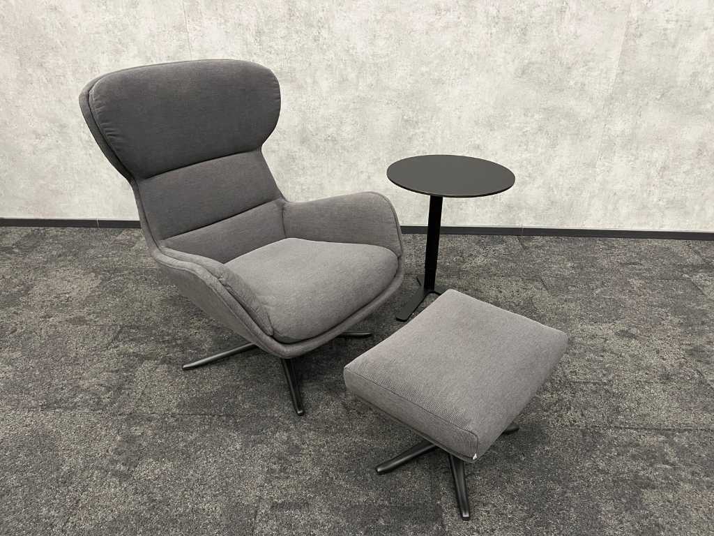 La Palma BoConcept Reno swivel armchair with footstool