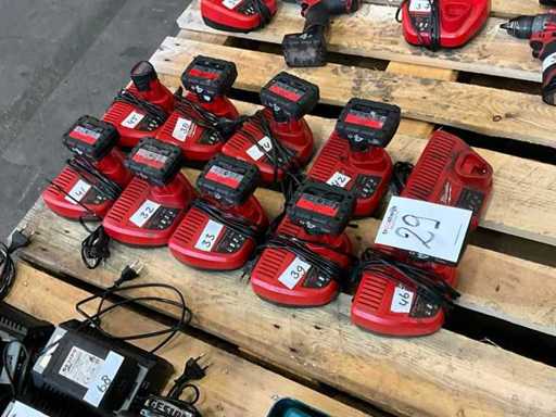 Milwaukee Acculader en accu (9x)