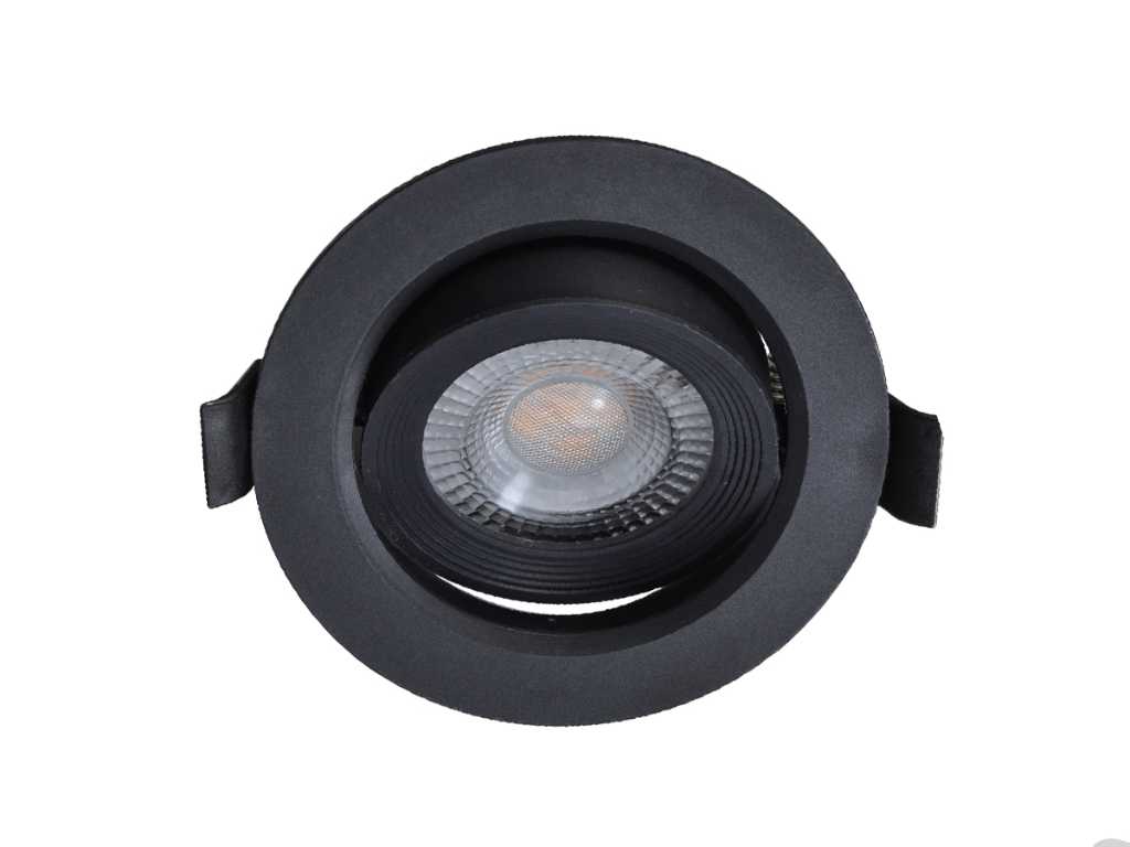 4.9W SMD LED Inbouwspot 3000K mat zwart met lens (50x)