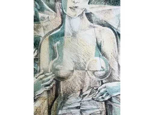 Hedwig Pauwels - nude - colour lithograph 