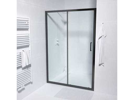 Schuifdeur 90x190cm veiligheidsglas alu profiel anti kalk mat zwart