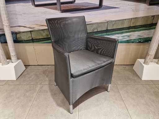 4 x canapé Jati-Kebon Oslo avec accoudoir Textilene Gris argenté