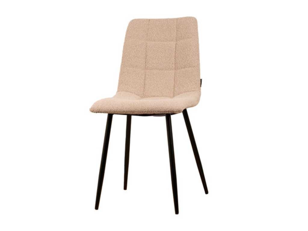6x Design dining chair beige boucle