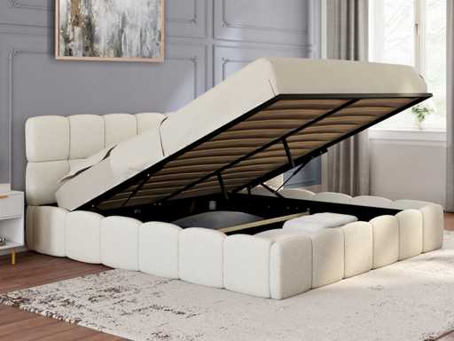 Borstbed - badstof met bedbasis en hoofdeinde 160x200cm