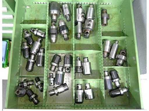 Komet - Contenu du tiroir Palettes de perceuse/Rallonges/Adaptateurs/Mandrin fileté