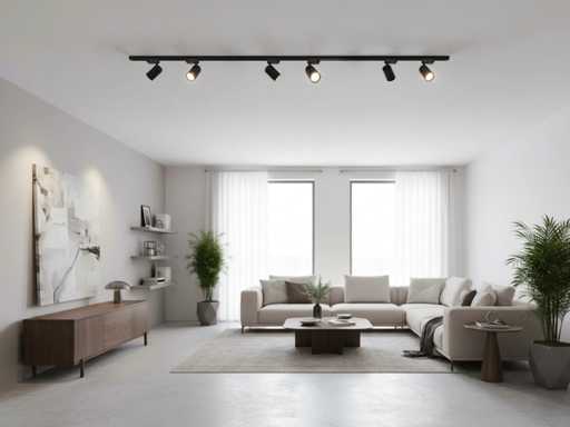 2-Meter-Schienensystem mit 6-teiliger Schienen-Spot-GU10-Befestigung mit Ring (6x)