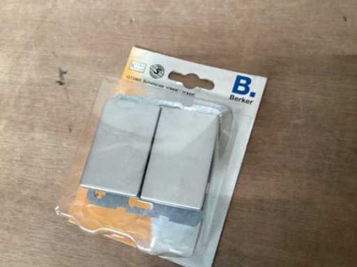 Berker K5 Edelstahlschalter eingebaut, Doppelschalter (58x)