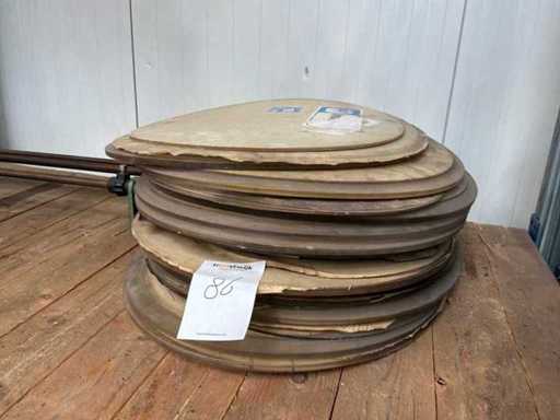 Ovale Holzdeckel (8x)