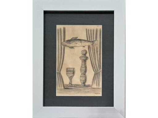 René Magritte - dessin - L’esprit et la forme - 48x38 cm