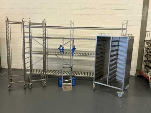 Rack de réfrigérateur en acier inoxydable, 2x chariot, chariot de stockage, diable