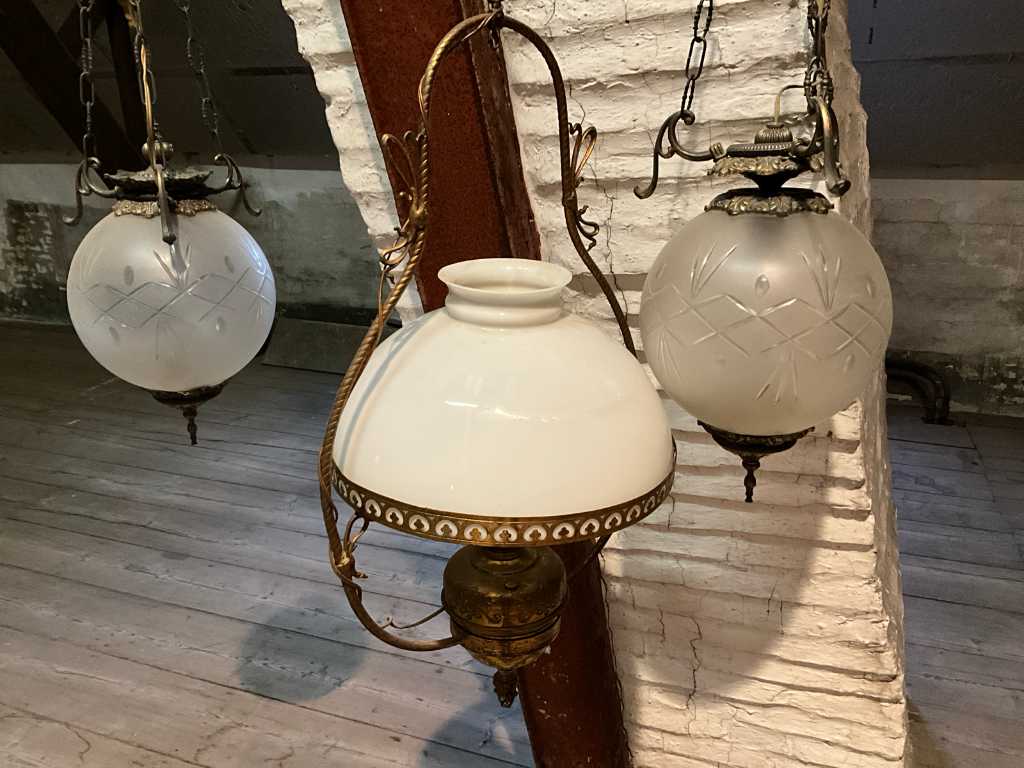 3x Antieke hanglamp