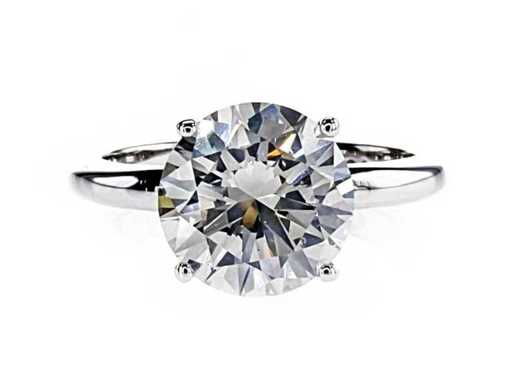 Anello Solitario di Lusso Splendido Diamante Naturale 3,03 carati in oro bianco 18k