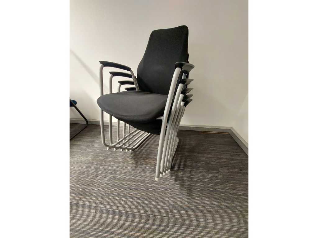 12 x Kinnarps conference chair stackable fabric