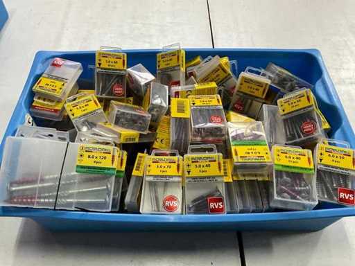 Rotadrill Assorti diverse schroeven RVS en verzinkt (100x)