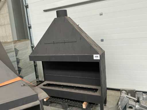 Gas/wood fireplace semi-finished product