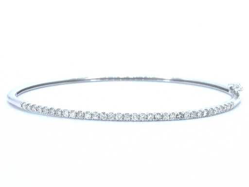 Witgouden bangle met briljanten