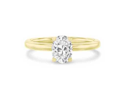 18 karaat gouden ring (maat EU 52) met 2.08 ct ovaal diamant 