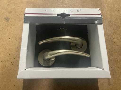Set di maniglie della porta Avenue Vola a rosetta rotonda in nichel opaco (16x)