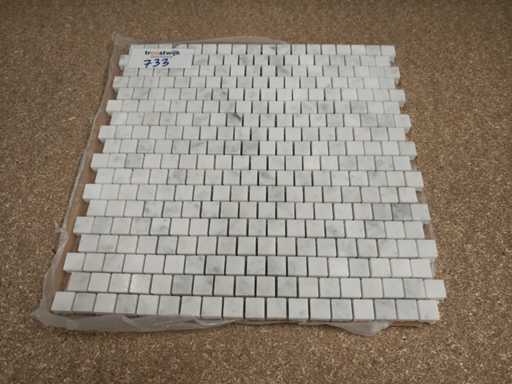 Pietra Naturale Marmo Bianco 30x30 cm Mosaico 9 m²