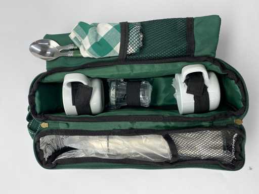 *NOU* Geantă de picnic Elecsa Geantă de camping cu accesorii și veselă (6 piese)