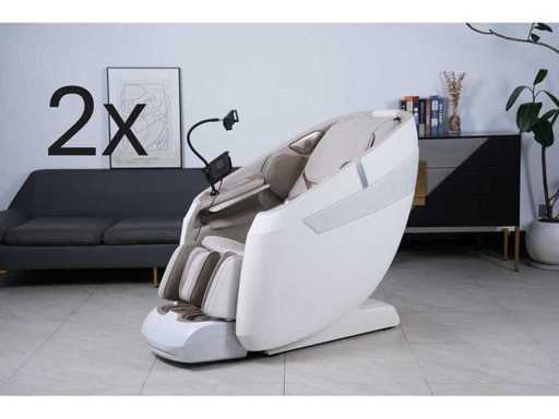 LUMASEAT - Melbourne - Konfiguration Komplette Option - Massagesessel - Weiß (2x)