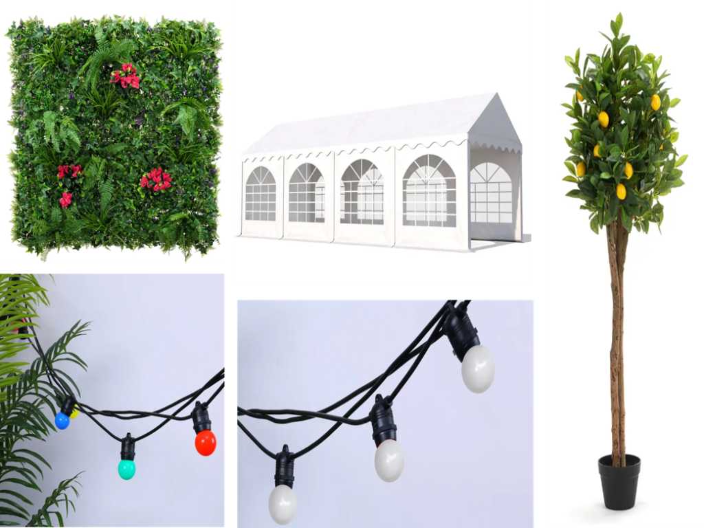 Heaters, bar stools, string lights & artificial plants - Beselare - 11/04/2024