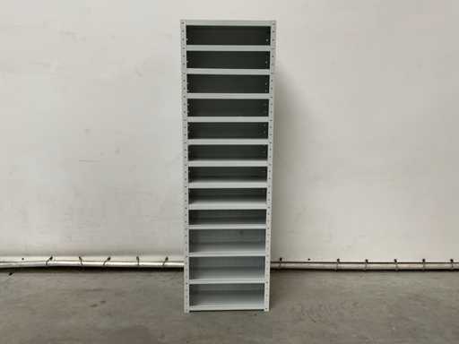 Povag OMP-326.01 Armadio per scaffali - 12 mensole - 1980x600x300mm grigio/grigio