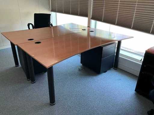 Lot de 2 bureaux et caissons