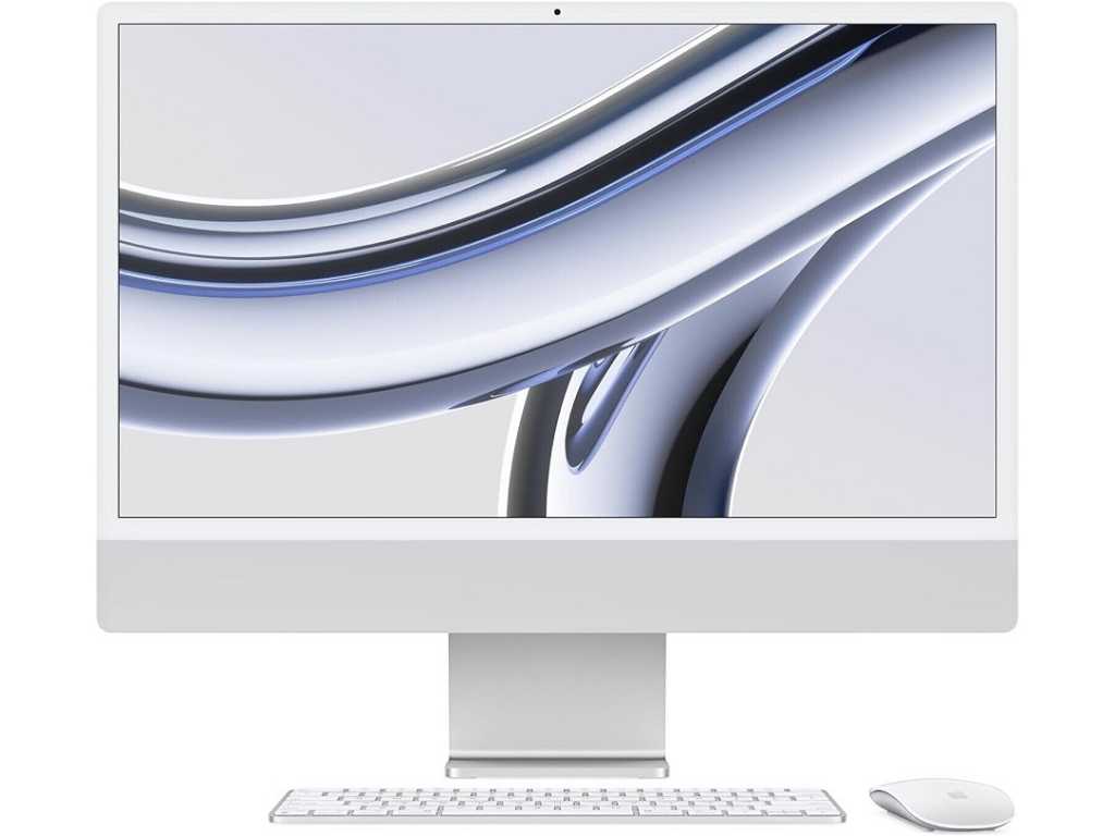 Apple 2023 iMac avec puce M3 8 cœurs CPU, GPU 8 cœurs, 256 SSD 8 Go de RAM argent